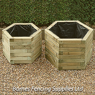 KDM Garden Wooden Hexagonal Planters